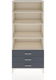 Resim Hyperion Dolap 4 Raflı 3 Çekmeceli 88x44x195 Aytaşı-antrasit Aytası 