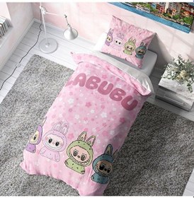 Resim Labubu Çocuk Yatak Nevresim Takımı Şeker Pembesi 