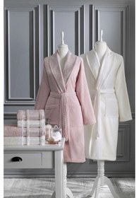 Resim Özdilek Dori Aile Bornoz Seti 6 Parça Pudra-krem Çok Renkli 