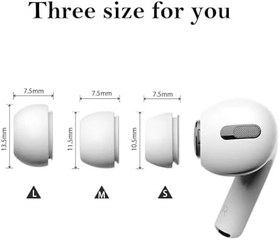 Resim Moloppo AirPods Pro ve AirPods Pro 2. Nesil için Gürültü Azaltma Delikli 3 Çift Yedek Kulak Uçları, Şarj Kutusuna Uygun, Kaymaz Yumuşak Kulak Uçları Airpods Pro/Pro 2 ile Uyumlu (3 Çift L) 