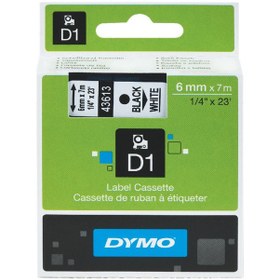 Resim Dymo 43613 Beyaz/Siyah D1 Yedek Şerit 6 MM X 7 M 
