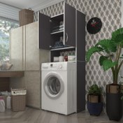 Resim Kenzlife çamaşır makinesi dolabı avdotya gri 180x066x30 banyo ofis 