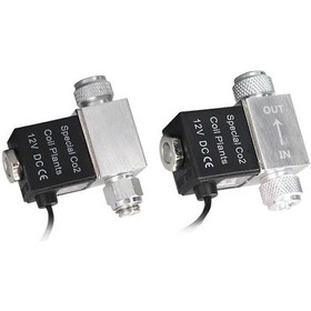 Resim Co2 Regülatör Solenoid Valfi - Akvaryum İçin 12v Dc, M10 Bağlantılı Tek Başlıklı - Ab Fişli Gümüş 