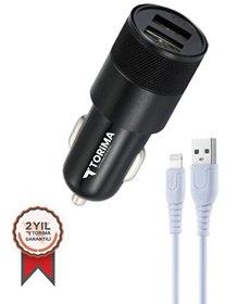 Resim C3 Lightning Tüm Araçlara Uyumlu Araba Çakmaklık Çift USB Girişli Siyah SiyahOto Şarj Aleti Soketi 