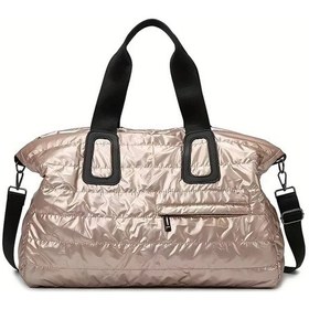 Resim Dashanshop Golden Geniş Kapasiteli Çok Bölmeli Nylon Spor Çantası Hafif Taşınabilir Altın 