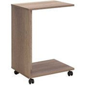 Resim Adore Mobilya Çok Amaçlı Tekerlekli C Koltuk Sehpası-açık Ceviz(tori) 35x65x45 Cm (gxyxd) 