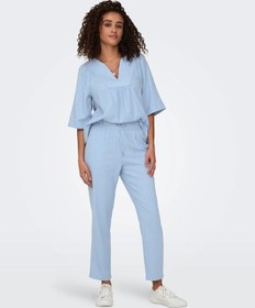 Resim Only Onlcaro-poptrash Easy Linen Kadın Pantolon 15278710 Mavi 