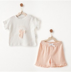 Resim Andywawa Little Swan Love Kız Bebek Takım Ac26535 Somon 