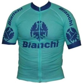 Resim Bianchi Bıanchı Bisiklet Forması Kısa Kol Dik Yaka Fermuarlı Celeste S Beden 