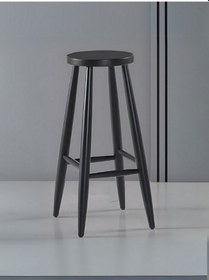 Resim Ashbourne Ahşap Bar Taburesi Siyah 