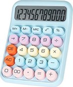 Resim Valkyrie Renkli Çok Şirin 12 Hane Mekanik Hesap Makinesi Büyük Ekranlı 4 Fonksiyonlu Ev Ofis Okul Mavi 