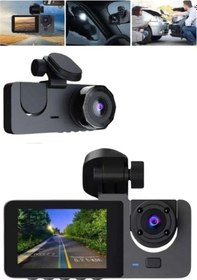 Resim Araç İçi Dikiz Kamerası Sürüş Kaydedici 3 Lensli Dvr Kamera 
