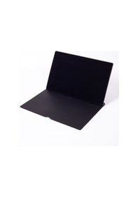 Resim Turgut Office Deri Kapaklı Masa Sümeni Düz Siyah Ahşap Detaylı 50 x 35 CM 