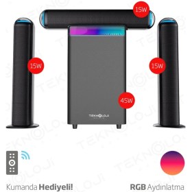 Resim Teknoloji Gelsin Hp-Tv01 3+1 Soundbar Ev Sinema Sistemi Stereo Hd Ses İadesi Rgb Kablolu 45w Amfi 15wx3 Soundbar 