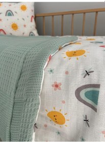 Resim %100 Pamuk Çift Katlı Yorgan & Çarşaf Seti 