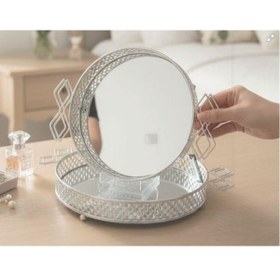 Resim Roykıng Yuvarlak Kulplu Metal Aynalı Tepsi 25x25x5,5 Metalik 