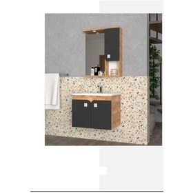Resim Evros Deko 65 Cm Banyo Dolabı Siyah 