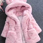 Resim Rahat Kızlar İçin Pembe Kapüşonlu Ayı Kulaklı Peluş Kışlık Ceket - Yumuşak ve Kalın Sonbahar/Kışlık Dış Giyim, Boho Tarzı, Makinede Yıkanabilir, Genç Kızlar için Kışlık Kıyafetler 