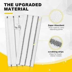 Resim KEEPOW Kärcher buharlı temizleyici aksesuarı EasyFix SC 1, SC 2, SC 3, SC 4, SC 5 için mikrofiber bez seti, iyileştirilmiş malzeme inatçı lekeleri giderir (2 zemin başlığı + 2 el başlığı) 