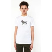Resim Qivi Aslan Baskılı Unisex Çocuk Beyaz T-Shirt 