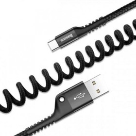Resim Baseus Spiral Usb Type-C Şarj Kablosu Araç Şarj Kablosu Powerbank Kablosu Yay Tipi Kablo 