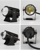 Resim Synodicmonth Motosiklet Yüksek Güçlü Lens Spot Işığı 6000k Led Çift Renkli Harici Spot Işıkları 8-80v Anahtarlı Farlar A 