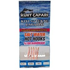 Resim Kurt Çapari 10 Numara 5 İğneli UV Turuncu Simli 0.25 Beden 0.15 Kısa Köstek 