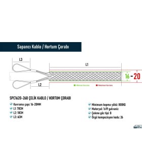 Resim SPC1620-26B Çelik Kablo / Hortum Çorabı 