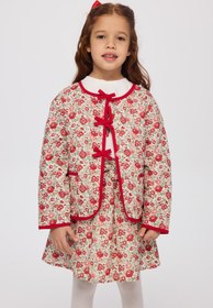 Resim Panço Liberty Kumaş Çiçek Desenli Kız Çocuk Ceket 