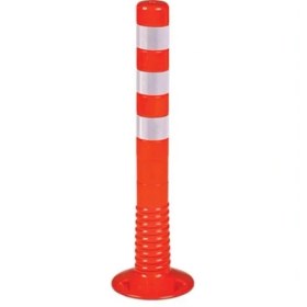 Resim Trafik Güvenliği Esnek Delinatör Direği Reflektörlü UT2501 Şerit Ayırıcı Yere Monte 