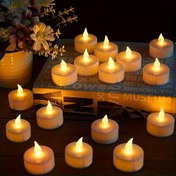 Resim 24 LED Mum Işıkları, Alevsiz Mumlar, Pil ile Çalışır, Parlak LED Çay Işıkları, Parti, Düğün, Doğum Günü, Tatil Süslemesi, İftira, Teşekkür Atmosferi Duyusal Mum Işıkları, Ev Süslemesi (Pil Dahil) 