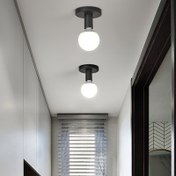 Resim 1 adet Modern İskandinav Tavan Lambası Siyah Gümüş Kafa, E27 Ampul Tabanı Ampulsuz, Mutfak, Balkon, Koridor ve Diğer Hol Aydınlatması için Uygun 
