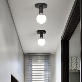 Resim 1 adet Modern İskandinav Tavan Lambası Siyah Gümüş Kafa, E27 Ampul Tabanı Ampulsuz, Mutfak, Balkon, Koridor ve Diğer Hol Aydınlatması için Uygun 
