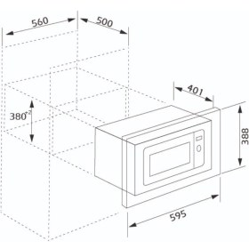 Resim Silverline Luno LM018S Ankastre Mikrodalga Fırın-Gri 