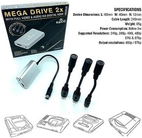 Resim Kaico SEGA Megadrive 2x Line Doubler HDMI Adaptörü - Sega Saturn, Megadrive, Genesis, SNK Neo Geo ile kullanım için - RGB ve Kompozit çıkışı destekler - SEGA için Hepsi Bir Arada Çift Taraflı x2 HDMI 