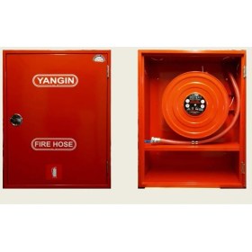 Resim 1" Dik Kapaklı Saç Kapak 30 mt Hortumlu 0.90 mm Yangın Dolabı Tse' Li Sıva Altı 