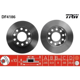 Resim Trw ARKA FREN DISKI A80 9194 A4 0004 A4 AVANT 0104 A4 CABRIOLET SEAT EXEO 08 