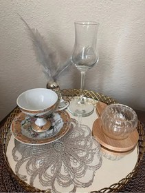 Resim ZESA HOME 6 Lı Kahve Yanı Şık Sunum Güpür Tül Peçeteler 