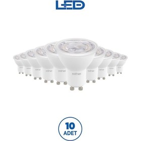 Resim Rtl11111-10 Rother Gu10 Led Spot Ampul 6w 540 Lümen 4000k Gün Işığı Enerji Tasarruflu Ampul 10 Adet 