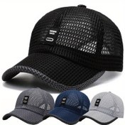Resim Erkekler için nefes alabilen mesh beyzbol şapkası - Dış mekan balıkçılığı ve kamyon sürmesi için ayarlanabilir snapback, yaz güneşlik şapkası, ventilasyon delikleri, mavi mesh tasarım, spor ve günlük giyim için mükemmel 