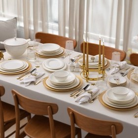 Resim Evaliza Serenity Gold 85 Parça 12 Kişilik Yemek Takımı 