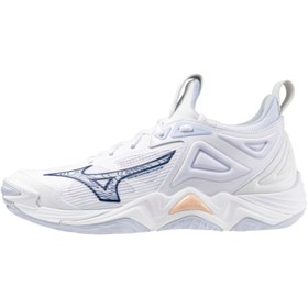 Resim MIZUNO Wave Momentum 3 Kadın Voleybol Ayakkabısı BeyazMavi 