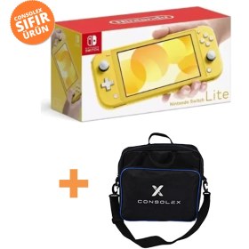 Resim Nintendo Switch Lite - Sarı Oyun Konsolu + ConsoleX Taşıma Çantası Hediye 