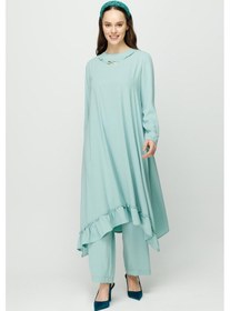 Resim Esswaap Eteği Büzgü Detaylı Tunik Pantolon Takım Mint-mint Mint Yeşili 