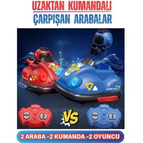 Resim Şarjlı Işıklı 1v1 Kumandalı Oyuncak Çarpışan Oto Arabalar Çok Renkli 