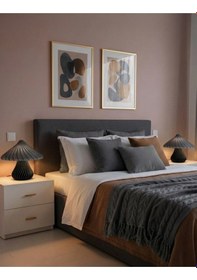 Resim Sincara Home Mantar Abajur / Siyah Gövde 9 Renk Gümüş Şapka 