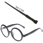 Resim Yıldızınızzz accessory Harry Potter Asası 30 cm ve Siyah Çerçeveli Harry Potter Gözlüğü Seti 