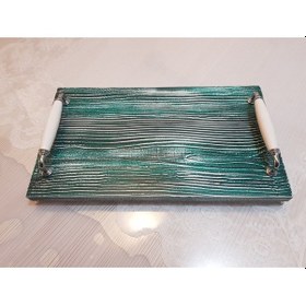 Resim Mdf Sunum Tepsisi Çay Kahve Tepsisi 20cm 35cm Rustik Yeşil 