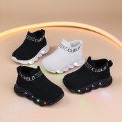 Resim Yeni Gelişen LED Işıkla Spor Ayakkabılar Erkek ve Kız Çocukları İçin - Kaymaz Kahverengi Geometrik Tasarım Yürüyüş Ayakkabıları ile Sevimli Karikatür Desenleri - Günlük Giyim ve Rahat Durumlar İçin Mükemmel 