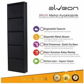 Resim Alv-1005 Alveon Metal Ayakkabılık Siyah 